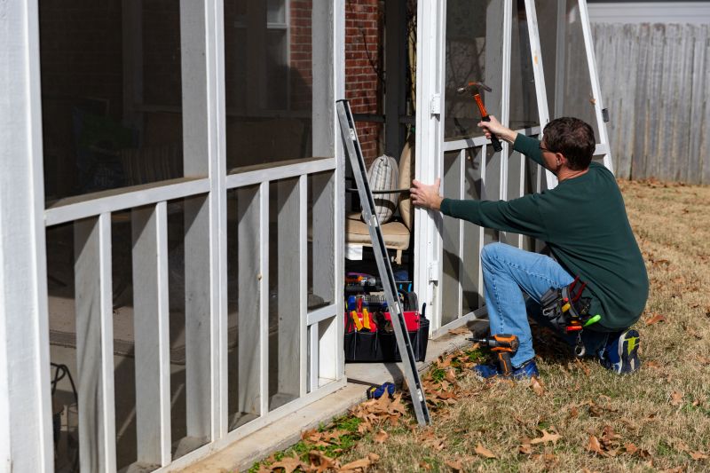 Porch Board Installation in Progress
